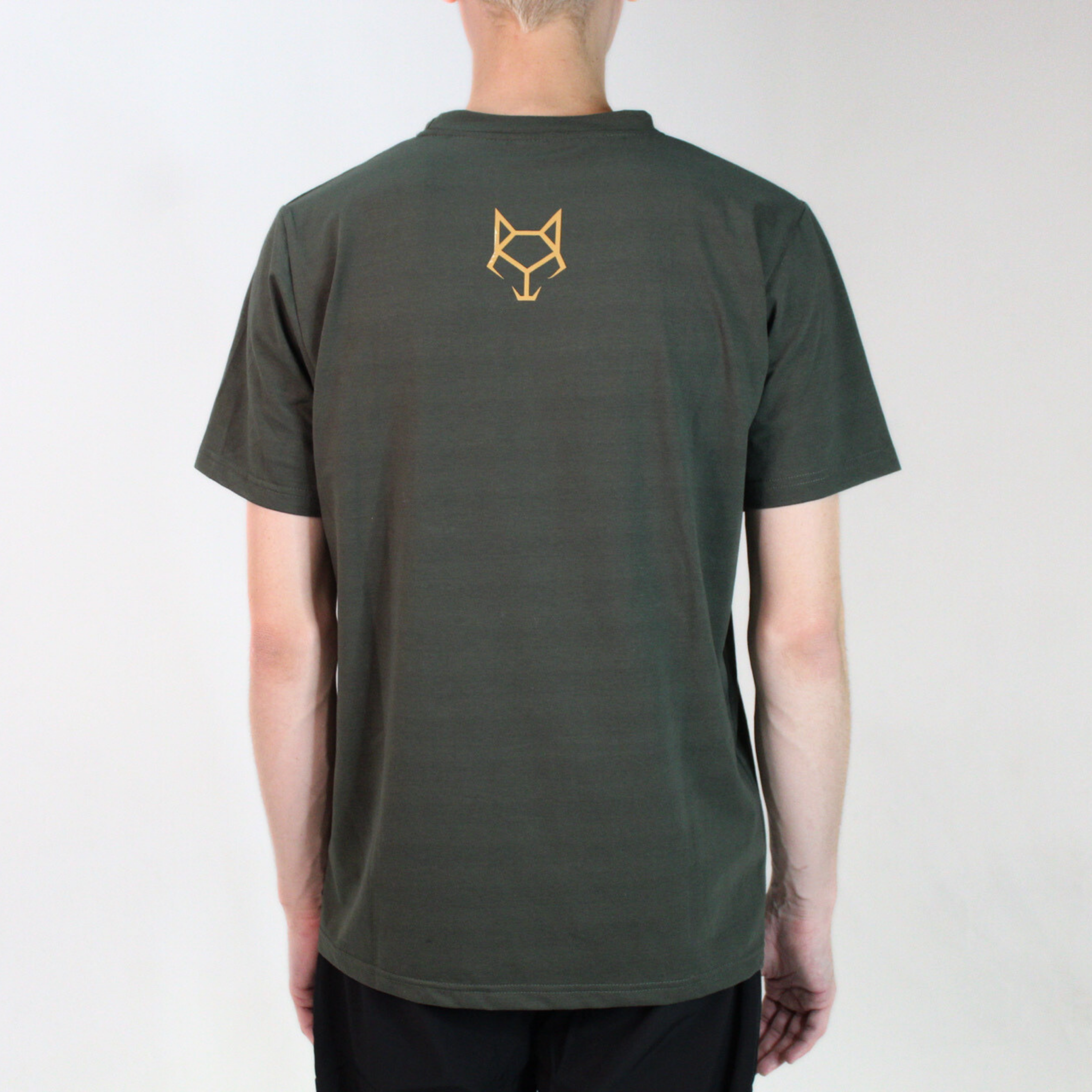 Men’s T-Shirt Army Green with Tan Vintage Logo