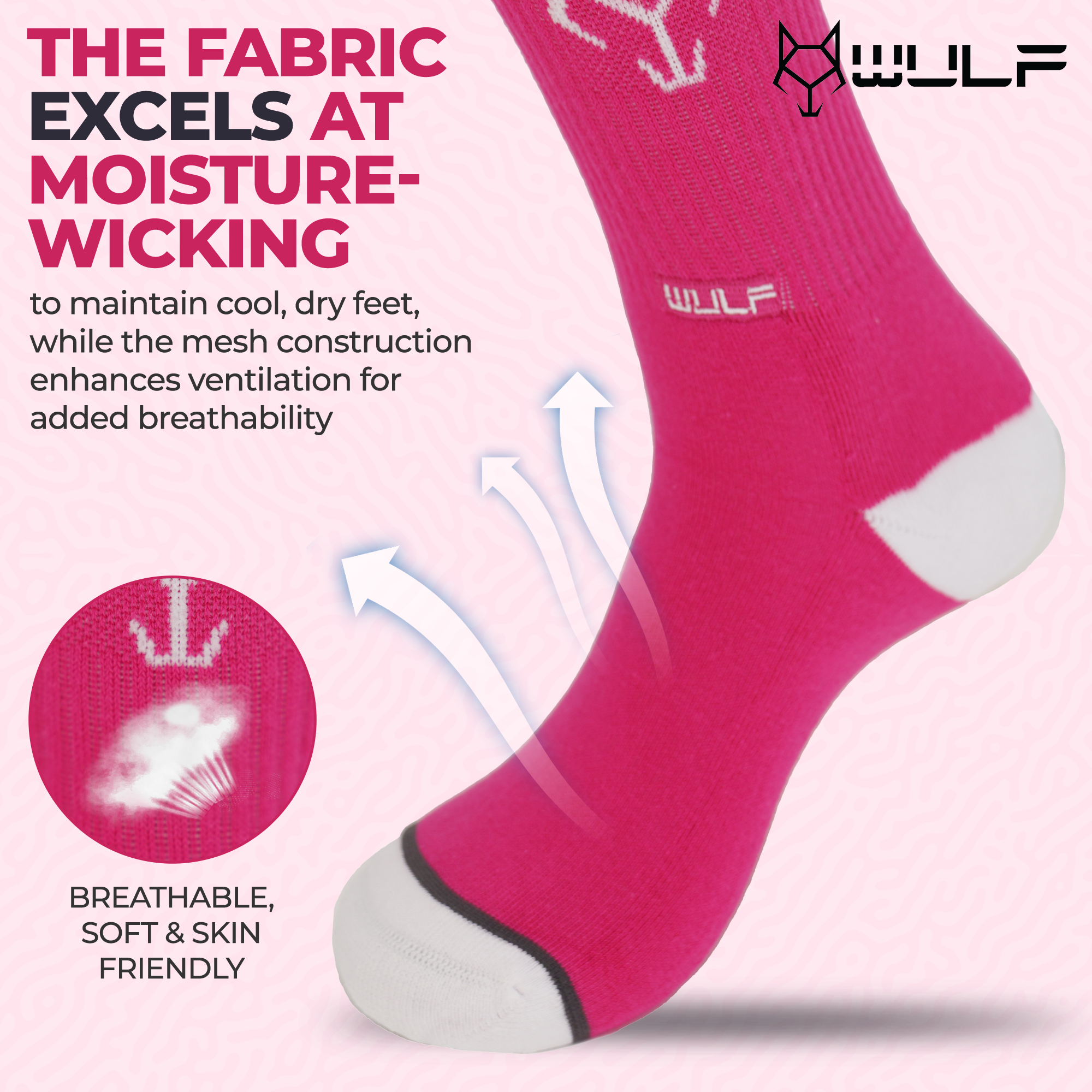 Women's Classic Crew Socks - Multi Color Wulf pack of 4