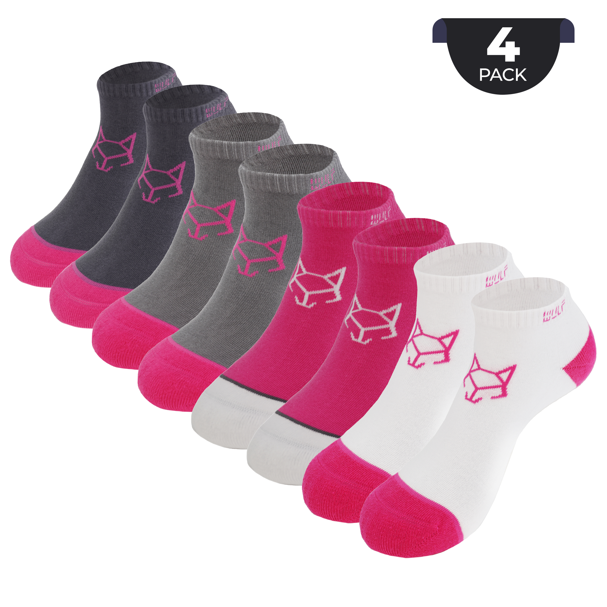 Classic Women's Ankle Socks - Multi Color pack of 4