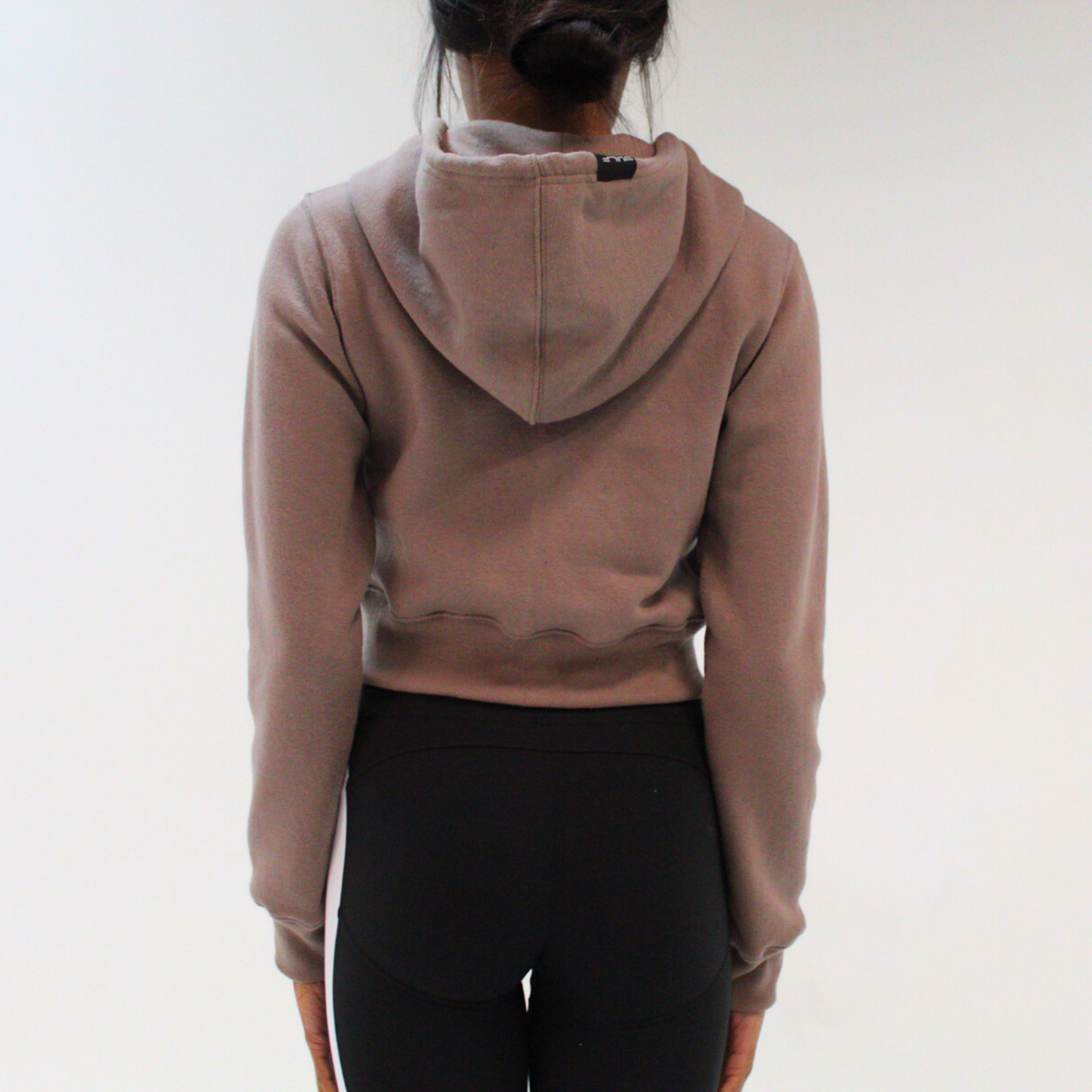 Women’s Hoodie Light Chocolate Cropped Zip-Up