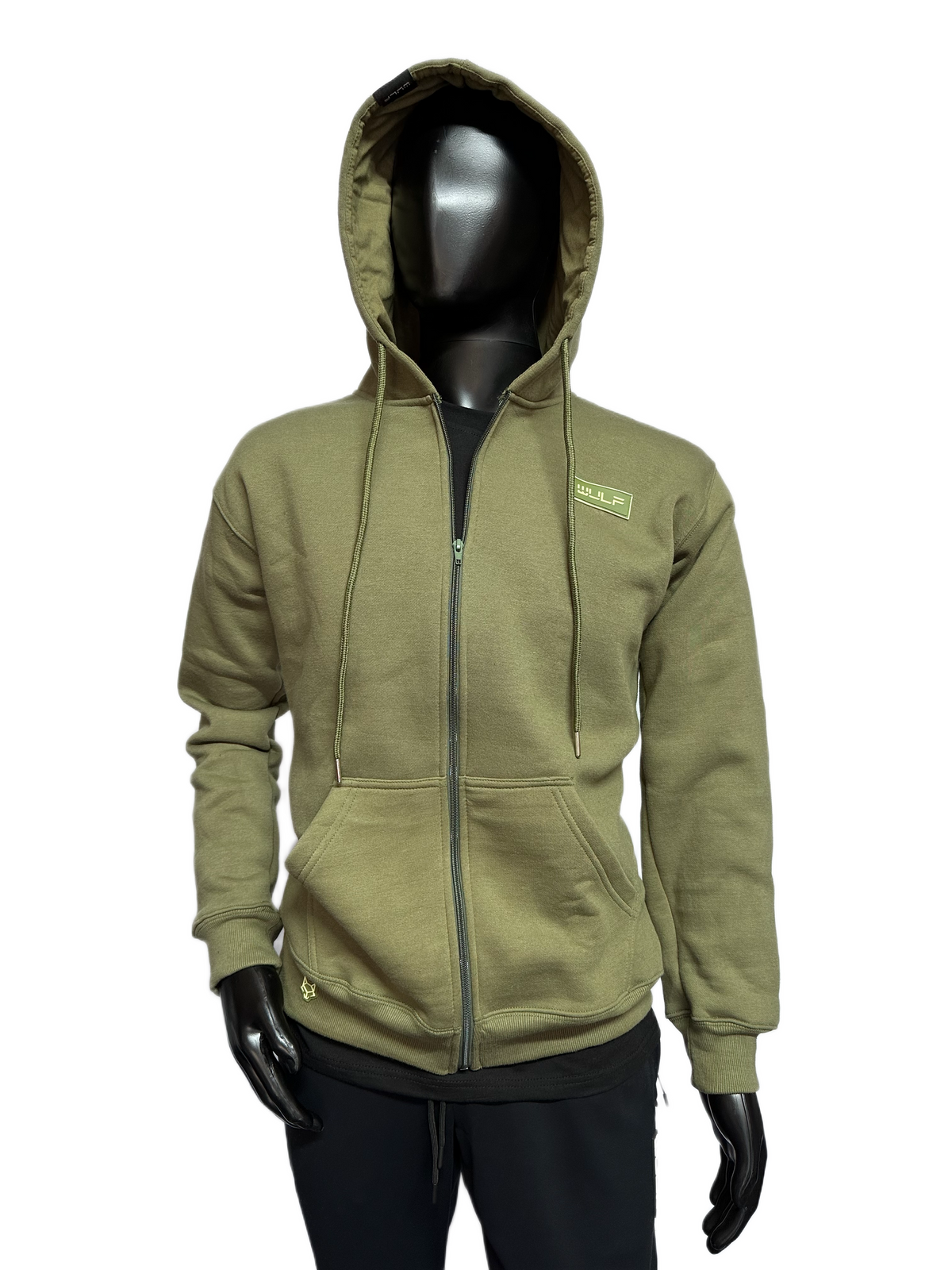 Men's Hoodie Olive Green Zip-Up