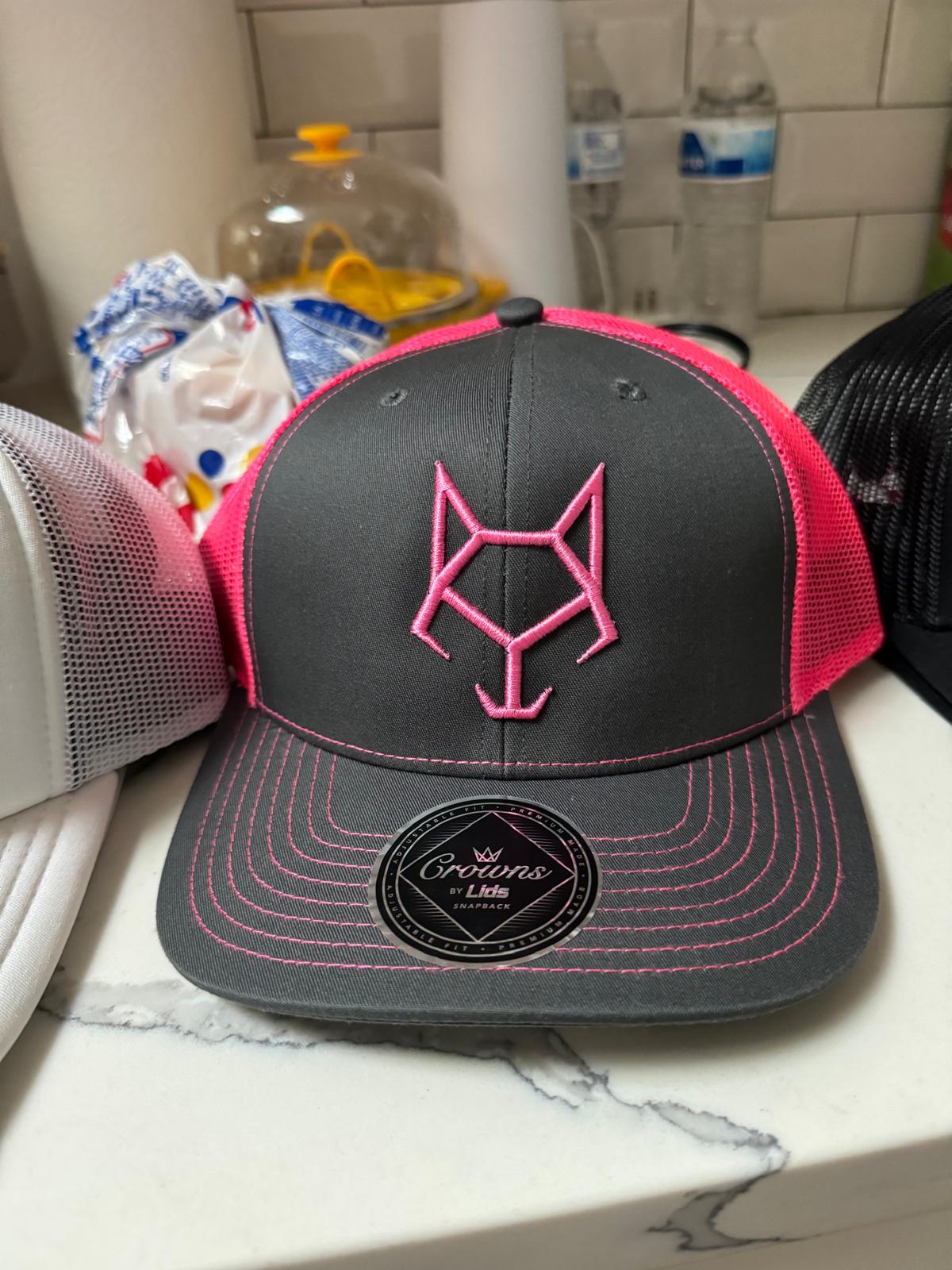 Black with Pink Icon & Pink Mesh - Snapback