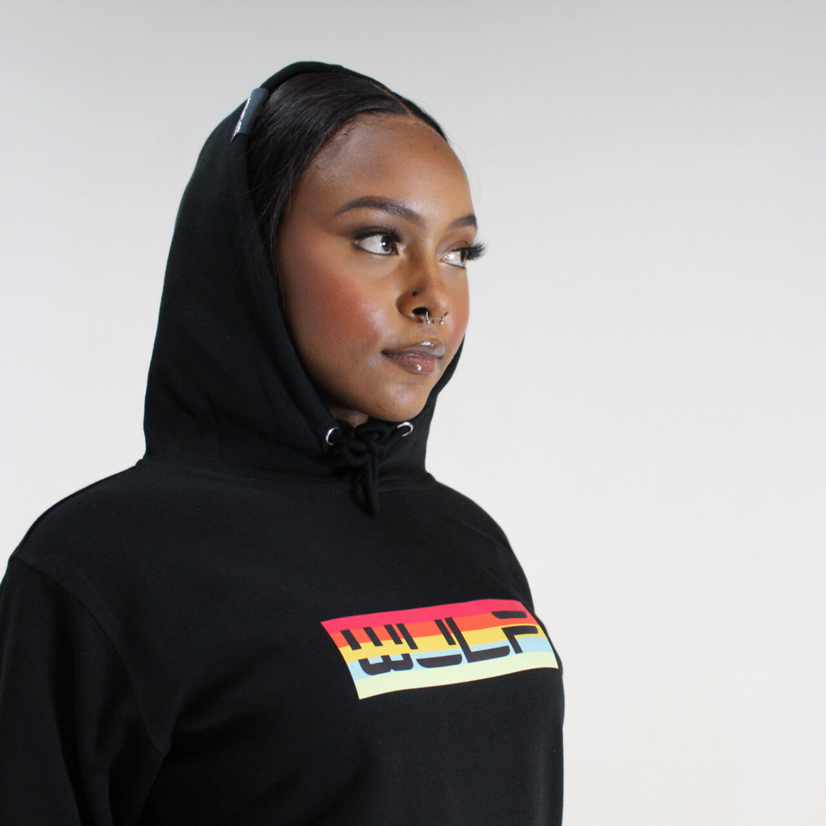 Women's Hoodie Black with Vintage Logo